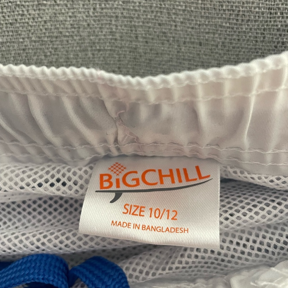 Brand new Swim Shorts for boys Size 10-12 with one time used blue Rash Guard